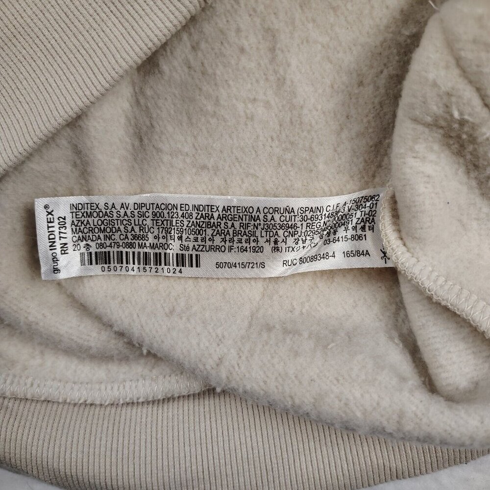 Zara Sweater Womens Small Cream Crochet Pockets Pullover Cozy - Picture 7 of 10